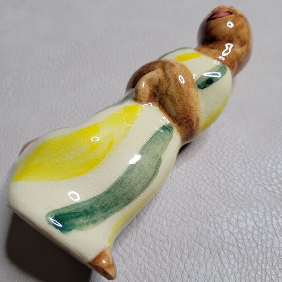 Ceramic figurine Shearwater Colorful 1995 Pottery Lady Dancer Hand On Stomach - Picture 11 of 11